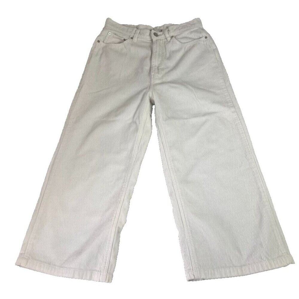 BDG Urban Outfitters Pants Womens 28 30x35 White High & Wide Corduroy Wide Leg